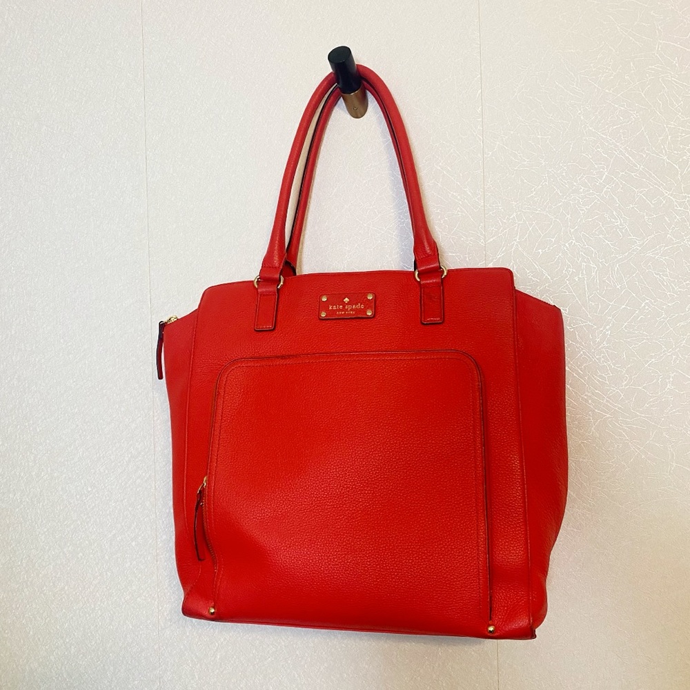 Kate Spade Cameron Street Large Tote in Geranium Red Pink Leather Bag